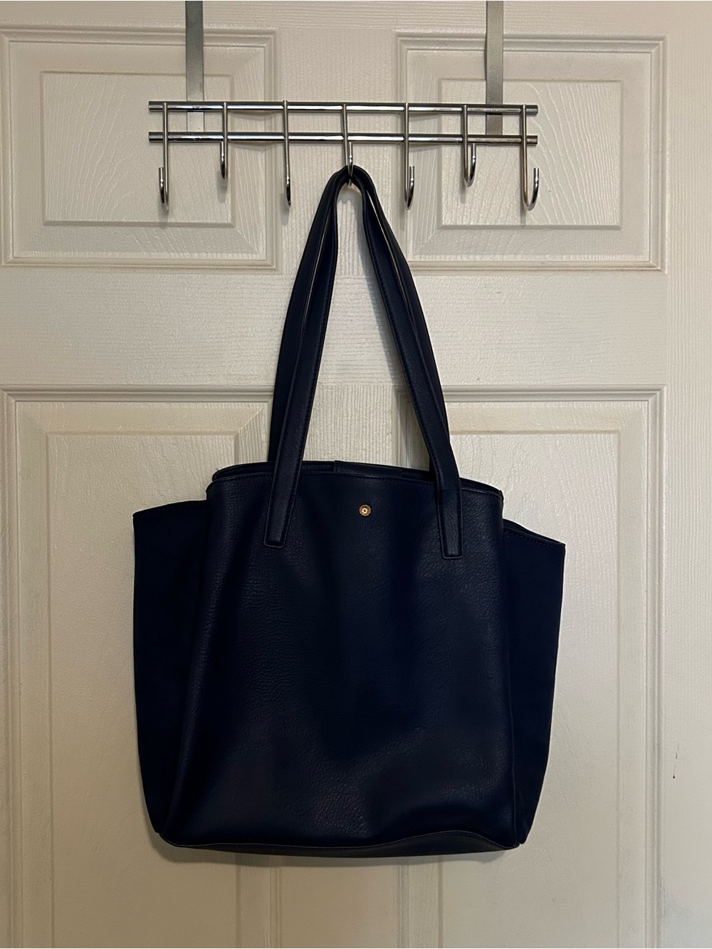 LC Lauren Conrad Navy Tote with Top Snap
